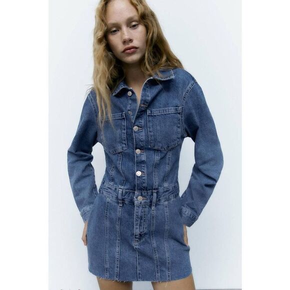 TRF DENIM DRESS ZARA BLOGGERS FAV - Picture 11 of 17